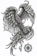 occult symetric satan wing tattoo tattoo design idea
