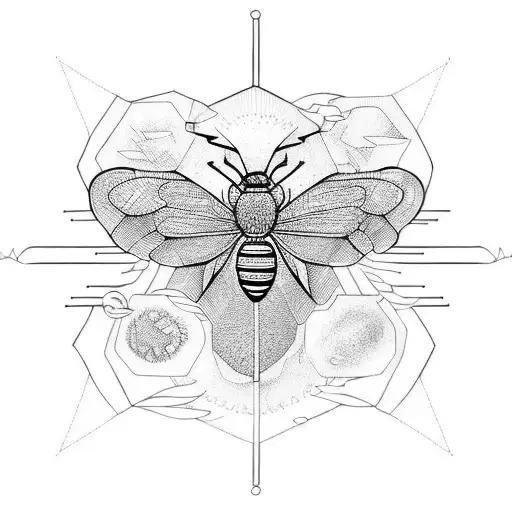 honey comb tattoo design idea