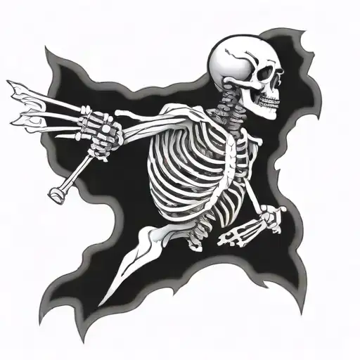 upper torso skeleton shooting Draco tattoo design idea