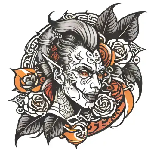 rock'n'roll tattoo design idea