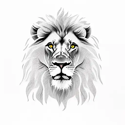 A lion holding an orange leukemia support ribbon tattoo design idea