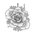 flower spine tattoo with the names Kian, Ellowene, Kiki, Daynia, Dannae and Brit, on it  tattoo design idea