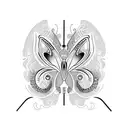 one side butterfly one side cat tattoo design idea