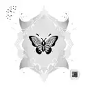 one side butterfly one side cat tattoo design idea