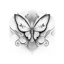 half butterfly half cat tattoo design idea