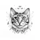 half butterfly half cat tattoo design idea