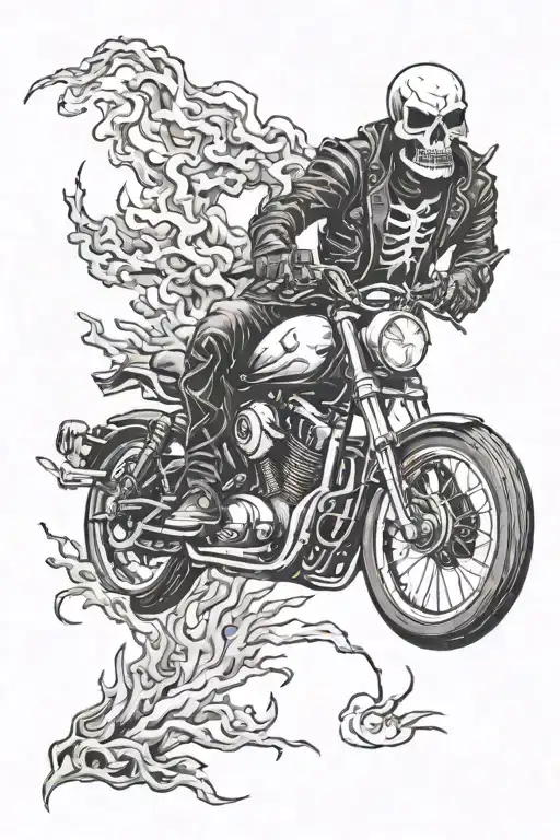 ghost rider leaving a trail tattoo design idea