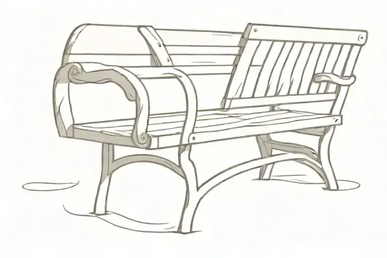 park bench tattoo design idea