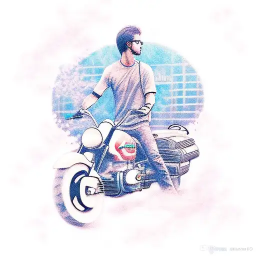 guitar motorcycle forest love music fortune hope tattoo design idea