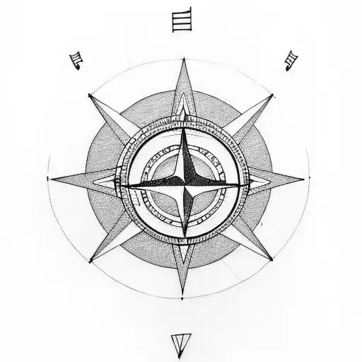 guitar with motorcycle forest compass love music fortune hope tattoo design idea