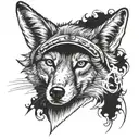 coyote smoking a cigarate  tattoo design idea