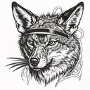 coyote smoking a cigarate  tattoo design idea