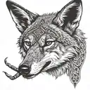 coyote smoking a cigarate  tattoo design idea