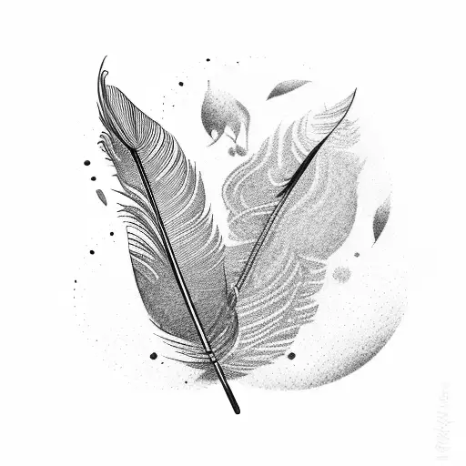 bird feather  tattoo design idea