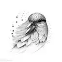 bird feather  tattoo design idea