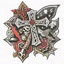 cross hatchets  tattoo design idea