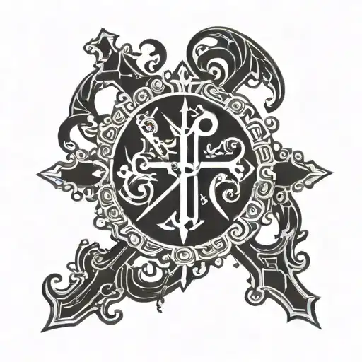 chi rho symbol tattoo design idea