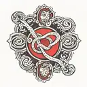 infinity with red circle with tattoo design idea