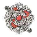 infinity with red circle with tattoo design idea