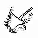 Phoenix, a hawk and rainstorm tattoo design idea