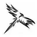 Phoenix, a hawk and rainstorm tattoo design idea