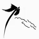 Phoenix, a hawk and rainstorm tattoo design idea