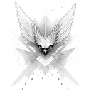 Phoenix, a hawk and rainstorm tattoo design idea