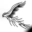 Phoenix and a hawk and rainstorm tattoo design idea