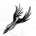 Phoenix and a hawk and rainstorm tattoo design idea