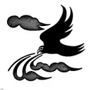 Phoenix and a hawk and rainstorm tattoo design idea