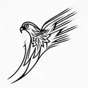 Phoenix and a hawk and rainstorm tattoo design idea