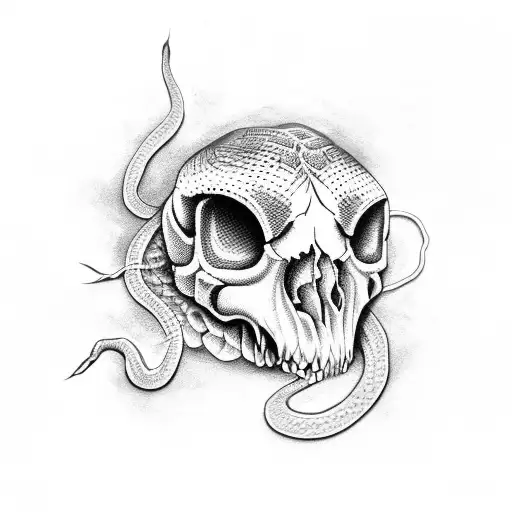 SIDONKU Skull Various Tattoo Doodle White Dagger Snake Ink Pizza