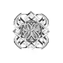 romanian cross stitch pattern that is on the left and then it gets mushy in the middle and morphs into a celtic pattern  tattoo design idea