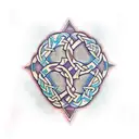 traditional romanian pattern that morphs into welsh celtic pattern tattoo design idea