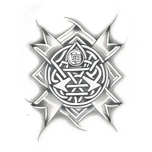 irish cross tattoo design idea