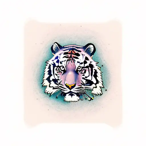 Tiger with paws in front tattoo design idea