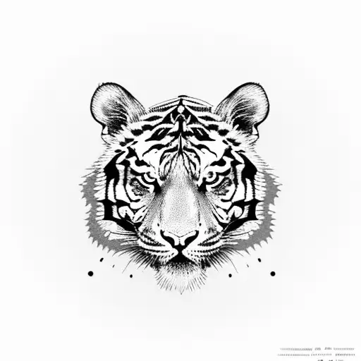Tiger with paws in front tattoo design idea