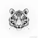 Tiger with paws in front tattoo design idea