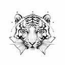 Tiger with paws in front tattoo design idea