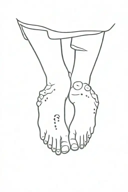 tiny baby foot prints tattoo design idea