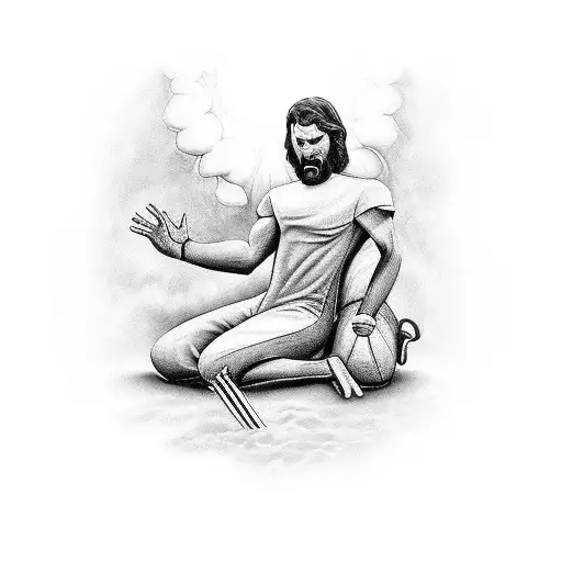 Jacob wrestles wit god from Bible story , include quotes from the story aswell as the name Israel and shading  tattoo design idea