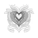 heart with deer horn  tattoo design idea