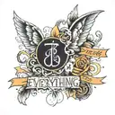 text: "Everything Passes" tattoo design idea