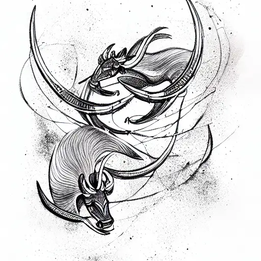 taurus and pisces tattoo design idea