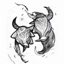 taurus and pisces tattoo design idea