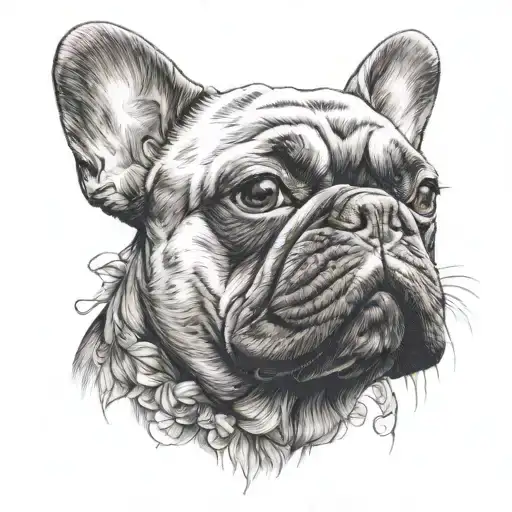 French bulldog tattoo design idea