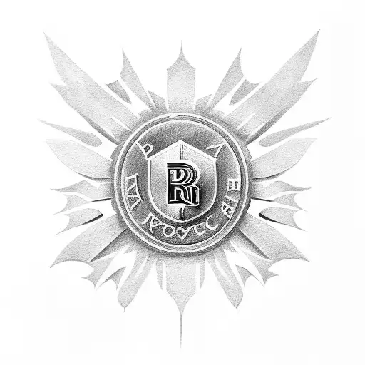 DC rolls royce logo tattoo design idea