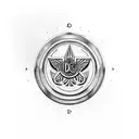 DC rolls royce logo tattoo design idea