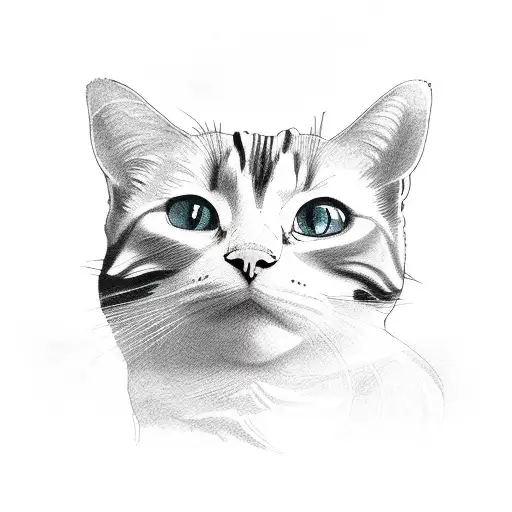 calico cat tattoo design idea