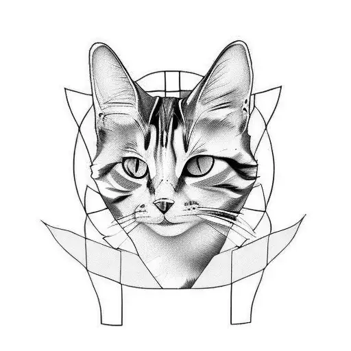 calico cat tattoo design idea